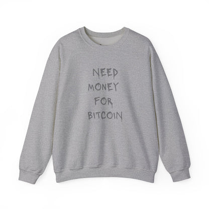 NEED BITCOIN Heavy Crewneck Sweatshirt