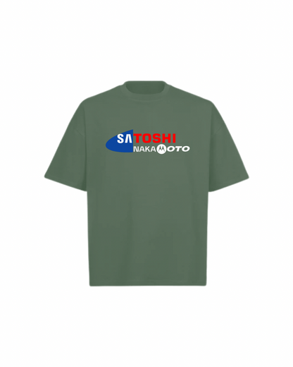 SATOSHI NAKAMOTO Logo Oversized Boxy Tee